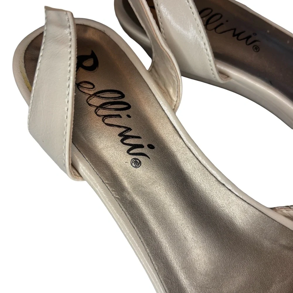 Bellini Cream Contemporary Sandals W/ Beautiful Light Gold Fabric Bow & Strap